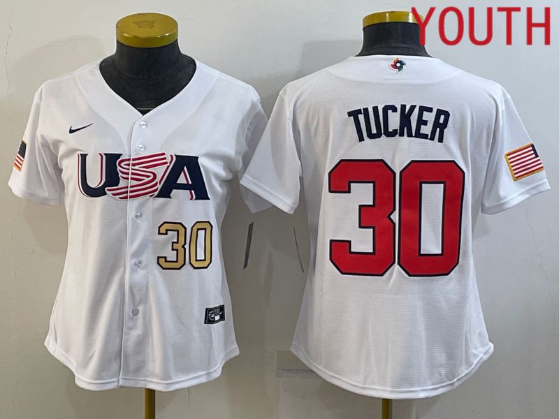 Youth 2023 World Cub USA #30 Tucker White MLB Jersey1->youth mlb jersey->Youth Jersey